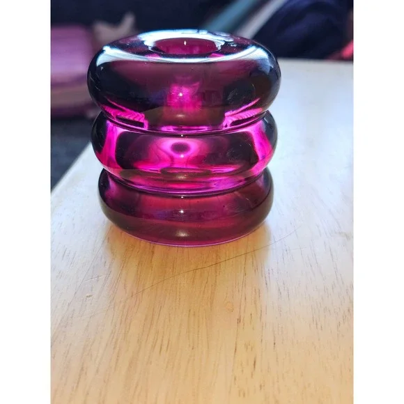 Target Essentials Purple Glass Candle Holders Set of 4 Bubble Stacked Taper Tea - Picture 4 of 6